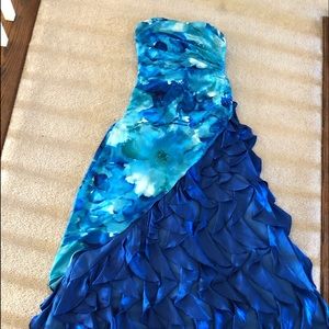Blue long prom quinceñera formal dress! size 3